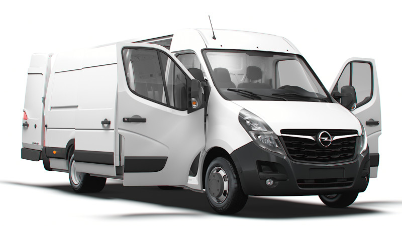 Opel Movano Van L4H2 HQ Interior 2021 3D Model .c4d .max .obj .3ds .fbx .stl .blend