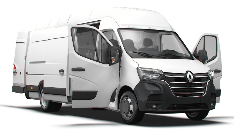 Renault Master Van L4H3 HQInterior 2023 3D Model .c4d .max .obj .3ds .fbx .stl .blend