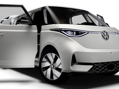 VW ID Buzz Cargo LWB GTX Valve HQInterior 2024 Modello 3D