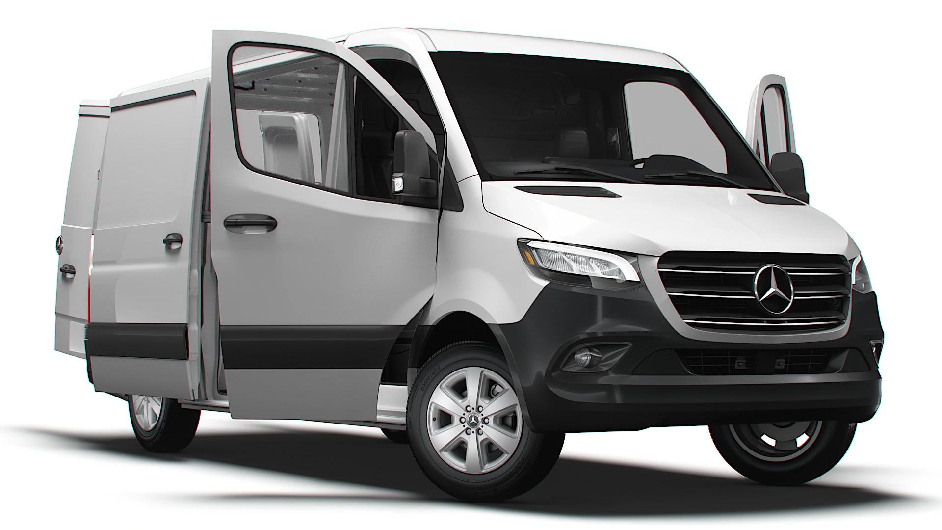 Mercedes Benz Sprinter L2H1 RWD HQ Interior 2025 3D Model .c4d .max .obj .3ds .fbx .stl .blend 