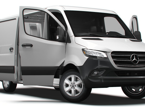 Mercedes Benz Sprinter L2H1 RWD HQ Interior 2025 3D Model