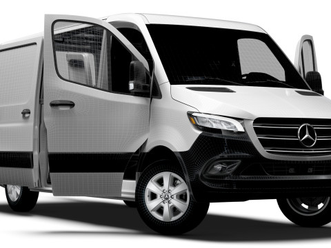 Mercedes Benz Sprinter L2H1 RWD HQ Interior 2025 3D 모델