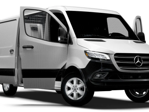 Mercedes Benz Sprinter L2H1 RWD HQ Interior 2025 3D Model