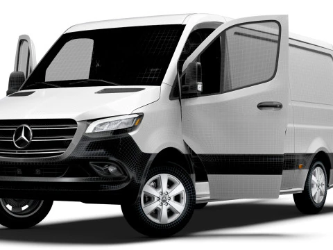 Mercedes Benz Sprinter L2H1 RWD HQ Interior 2025 3D Model