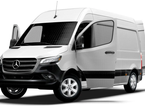 Mercedes Benz Sprinter L2H2 FWD HQ Interior 2025 3D Model