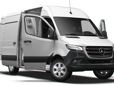 Mercedes Benz Sprinter L2H2 RWD HQ Interior 2025 3D Model