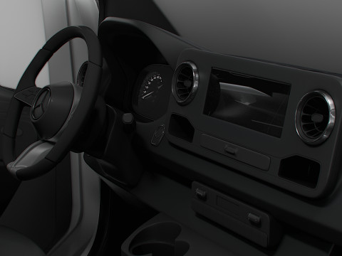 Mercedes Benz Sprinter L2H2 RWD HQ Interior 2025 3D Model