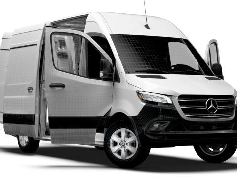 Mercedes Benz Sprinter L2H2 RWD HQ Interior 2025 3D Model