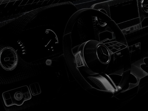 Mercedes Benz Sprinter L2H2 RWD HQ Interior 2025 3D Model