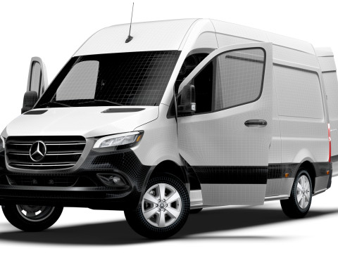 Mercedes Benz Sprinter L2H2 RWD HQ Interior 2025 3D Model
