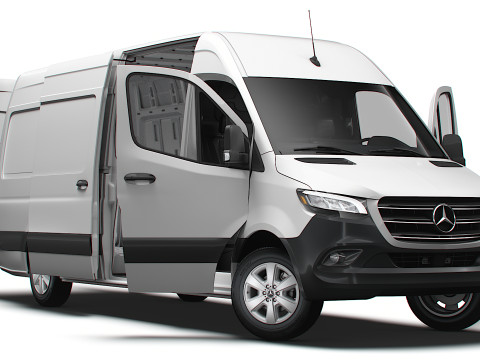 Mercedes Benz Sprinter L3H2 RWD HQ Interior 2025 3D Model