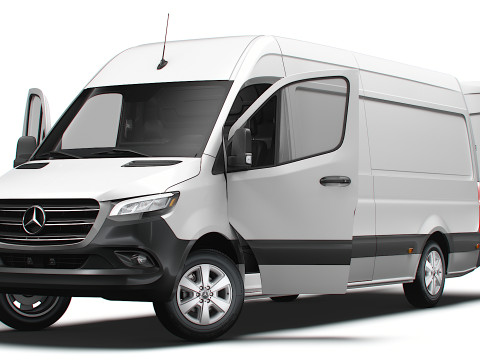 Mercedes Benz Sprinter L3H2 RWD HQ Interior 2025 3D Модель