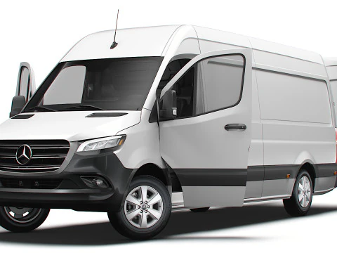 Mercedes Benz Sprinter L3H2 RWD HQ Interior 2025 3D Model