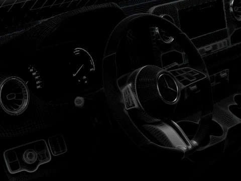 Mercedes Benz Sprinter L3H2 RWD HQ Interior 2025 3D Model