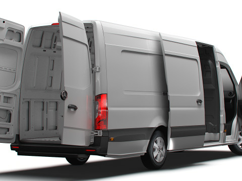 Mercedes Benz Sprinter L4H2 RWD HQ Interior 2025 3D Model