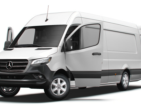 Mercedes Benz Sprinter L4H2 RWD HQ Interior 2025 3D Model