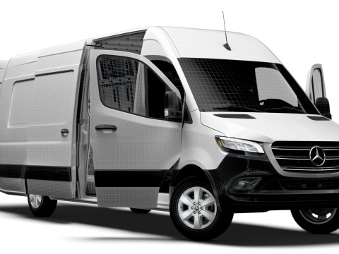Mercedes Benz Sprinter L4H2 RWD HQ Interior 2025 3D Model