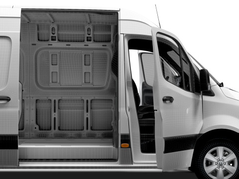 Mercedes Benz Sprinter L4H2 RWD HQ Interior 2025 3D Model