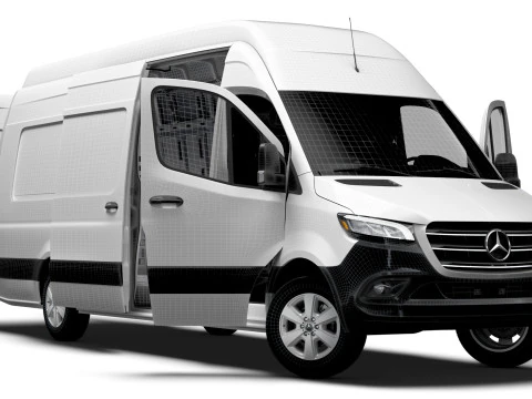 Mercedes Benz Sprinter L4H3 RWD HQ Interior 2025 3D Model