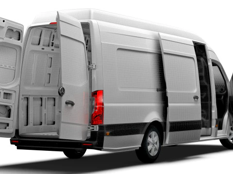 Mercedes Benz Sprinter L4H3 RWD HQ Interior 2025 3D Model