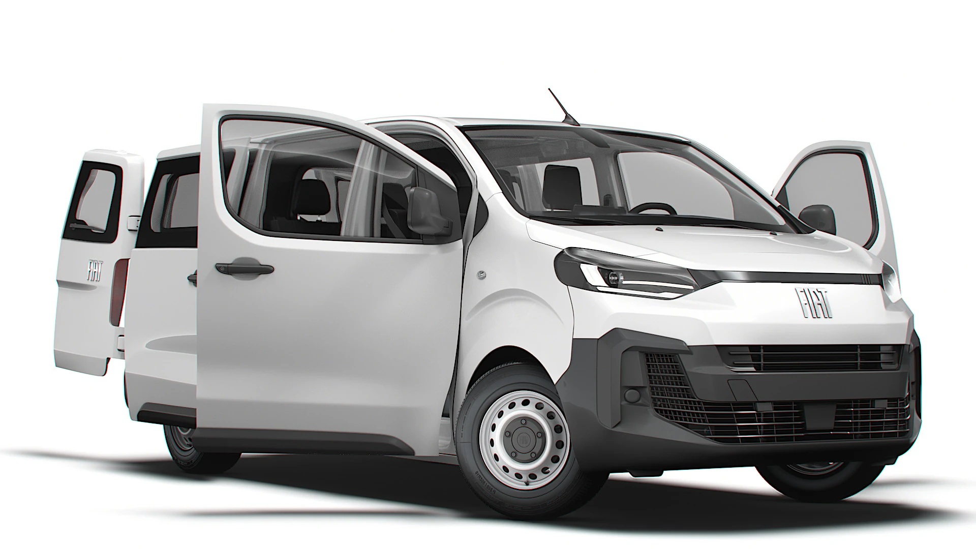 Fiat Scudo CombiVan L3 HQ Interior 2025 3D Model .c4d .max .obj .3ds .fbx .stl .blend 