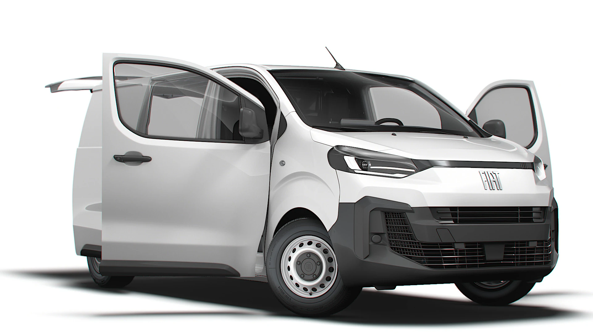 Fiat Scudo Tailgate Van L2 HQ Interior 2025 3D Model .c4d .max .obj .3ds .fbx .stl .blend 