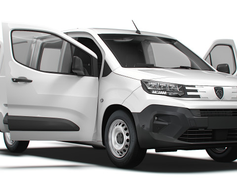Peugeot Partner LWB Van HQ Interior 2024 3D Model