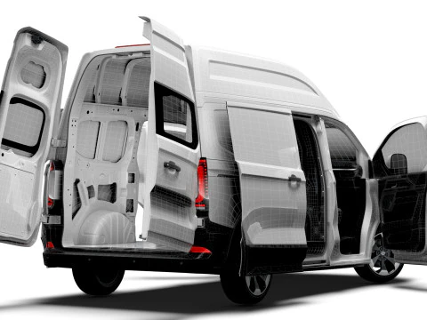 VW Transporter Van L1H2 2SD HQ Interior 2025 3D Model