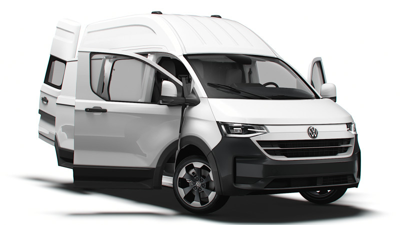 VW Transporter Van L1H2 HQ Interior 2025 3D in 3DExport