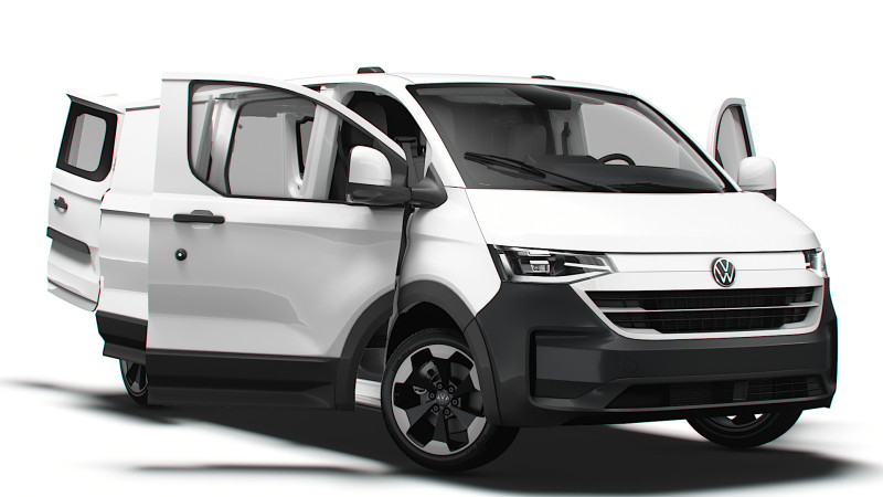 VW Transporter Van L2H1 2SD HQ Interior 2025 3D-Modell .c4d .max .obj .3ds .fbx .stl .blend