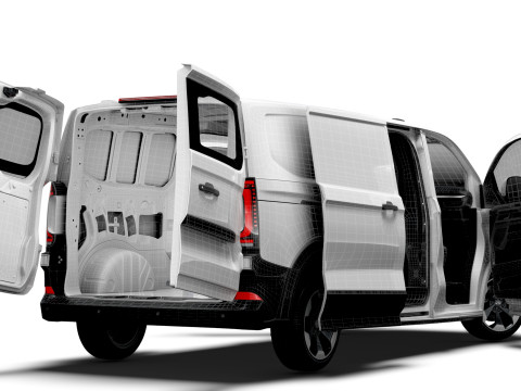 VW Transporter Van L2H1 2SD HQ Interior 2025 3D-Modell