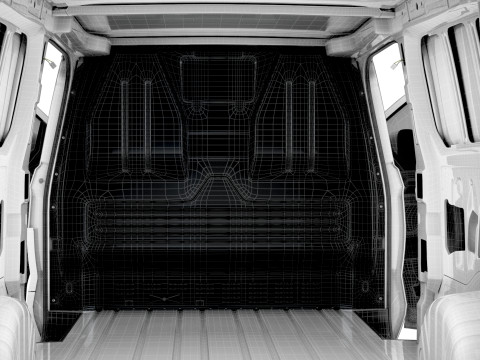 VW Transporter Van L2H1 2SD HQ Interior 2025 3D-Modell