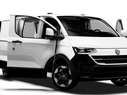 VW Transporter Van L2H1 HQ Interior 2025 3Dモデル