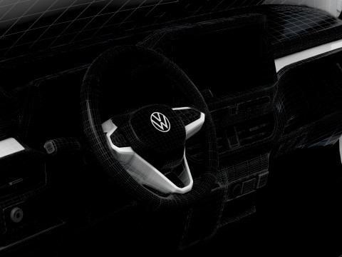 VW Transporter Van L2H1 HQ Interior 2025 3Dモデル