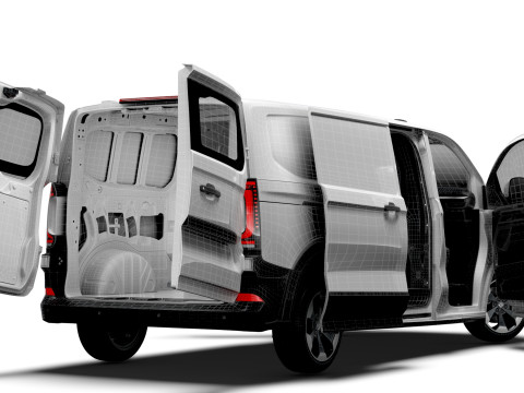 VW Transporter Van L2H1 HQ Interior 2025 3Dモデル