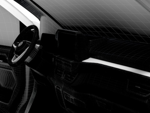 VW Transporter Van L2H1 HQ Interior 2025 3Dモデル