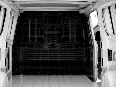 VW Transporter Van L2H1 HQ Interior 2025 3Dモデル