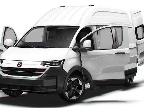 VW Transporter Van L2H2 2SD HQ Interior 2025 Model 3D
