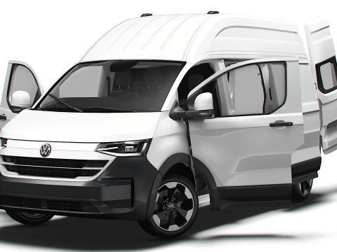 VW Transporter Van L2H2 2SD HQ Interni 2025 Modello 3D