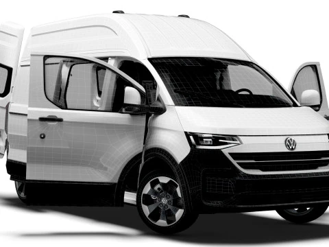 VW Transporter Van L2H2 2SD HQ Interni 2025 Modello 3D