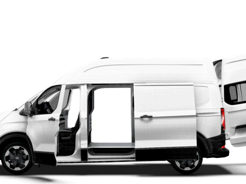 VW Transporter Van L2H2 2SD HQ Interni 2025 Modello 3D