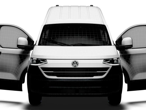 VW Transporter Van L2H2 2SD HQ Interni 2025 Modello 3D