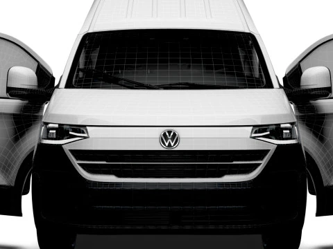 VW Transporter Van L2H2 2SD HQ Interni 2025 Modello 3D