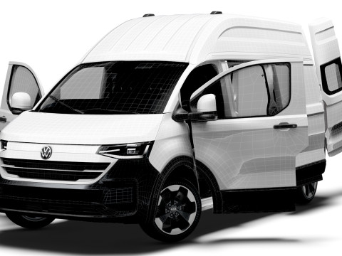 VW Transporter Van L2H2 2SD HQ Interior 2025 Model 3D