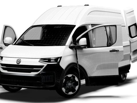 VW Transporter Van L2H2 2SD HQ Interni 2025 Modello 3D