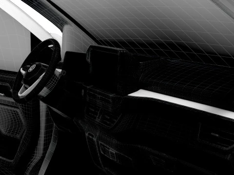VW Transporter Van L2H2 2SD HQ Interni 2025 Modello 3D