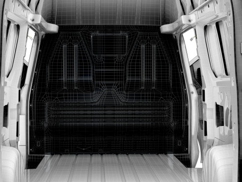 VW Transporter Van L2H2 2SD HQ Interior 2025 Model 3D