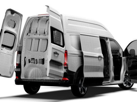 VW Transporter Van L2H2 HQ Interior 2025 Model 3D