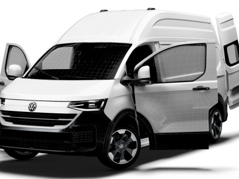 VW Transporter Van L2H2 HQ Interior 2025 Model 3D