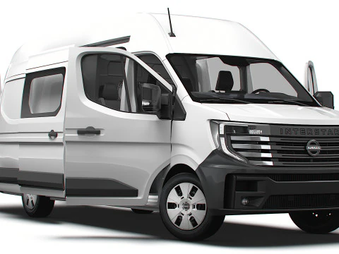 日产 Interstar L4H3 CrewCab Van HQ 内饰 2024 年 3D 模型